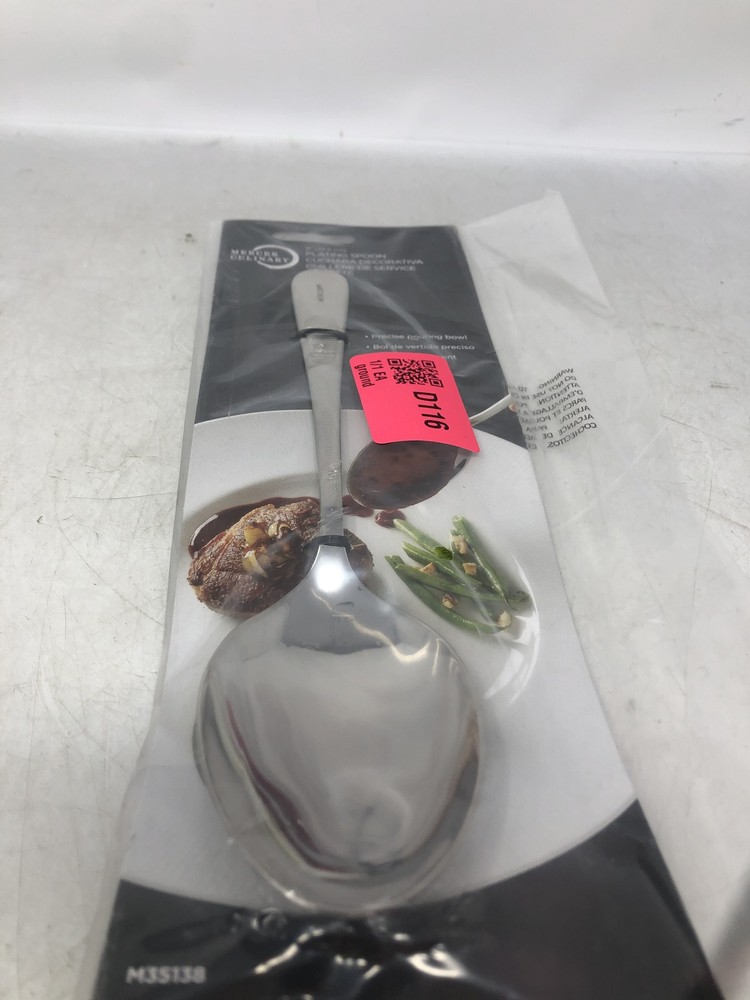 Mercer Culinary 9"Silver Stainless Steel Plating Spoon with Solid Bowl,