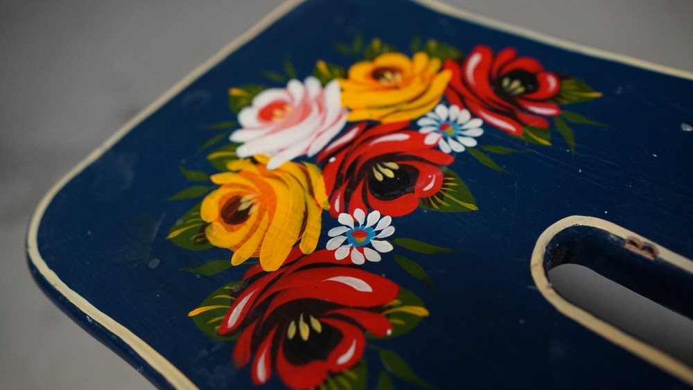 Barge Style Gypsy Painted Vintage Stool