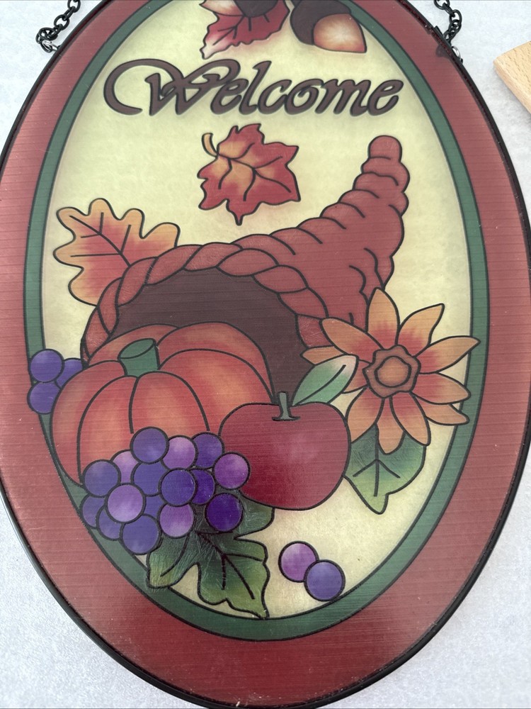 Welcome Home Cornucopia Suncatcher Fall Thanksgiving Decor
