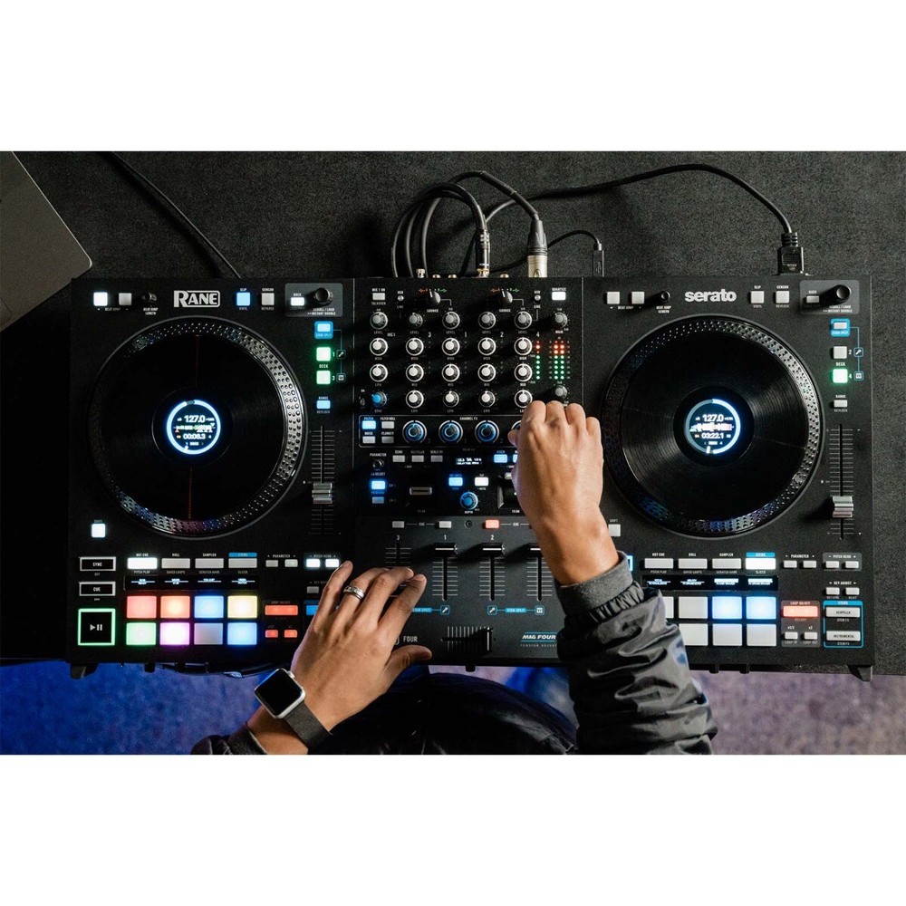 Rane FOUR Advanced 4 Channel Mixer Stems Serato DJ Controller w Soft Case