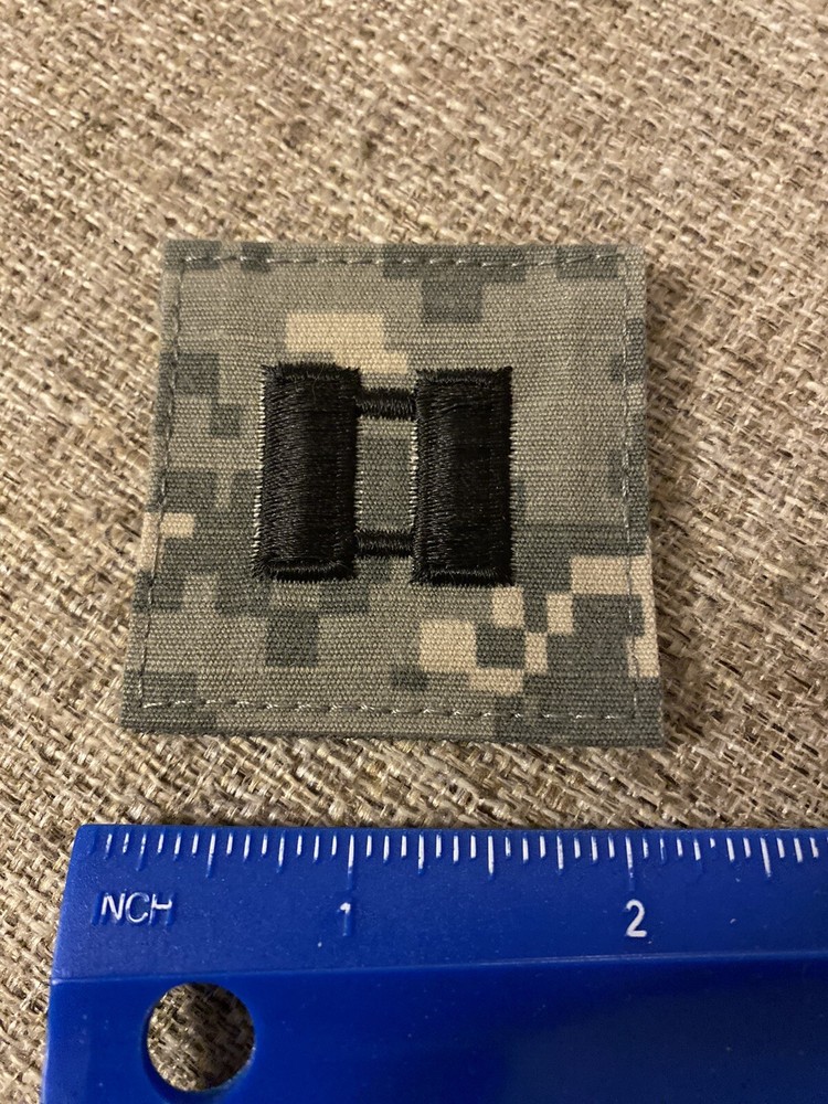 US Army Captain CPT O-3 Rank ACU Hook / Loop Pattern Military Patch INV6668