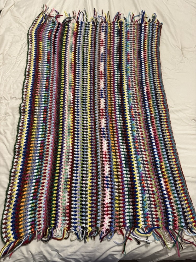 Multi-colored Handmade Afghan 27.5”X40”