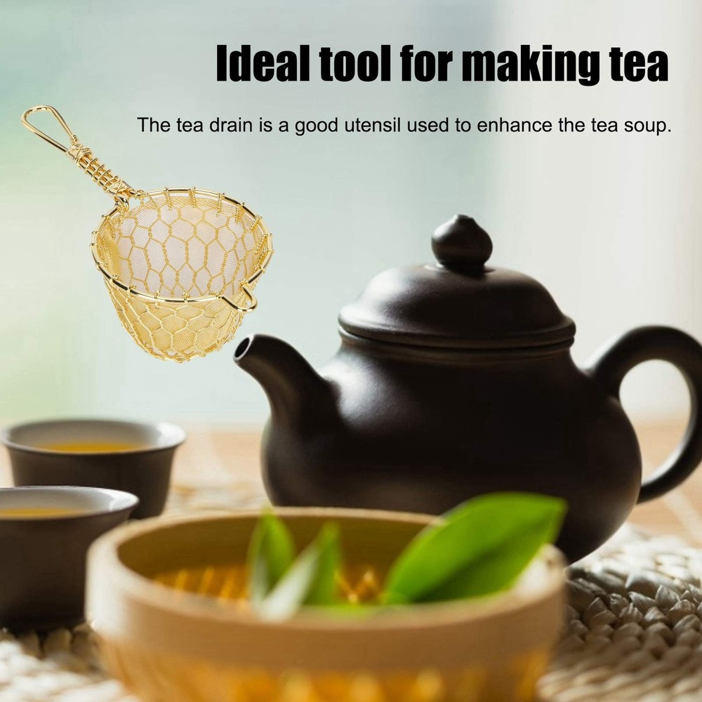 Copper Tea Infuser Strainer dense mesh Reusable Loose Leaf Teapot Filter with...
