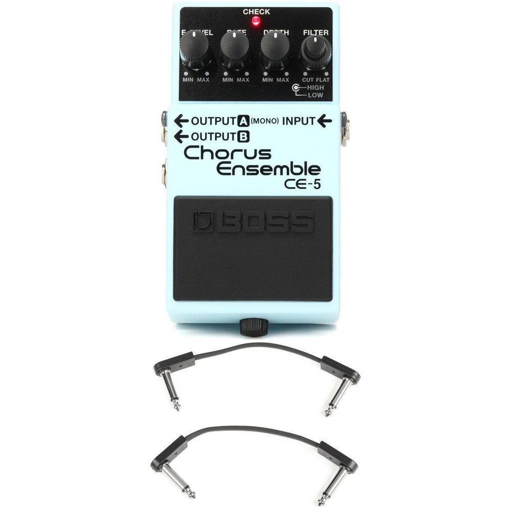 Boss CE-5 Stereo Chorus Ensemble Pedal with EBS Patch Cables