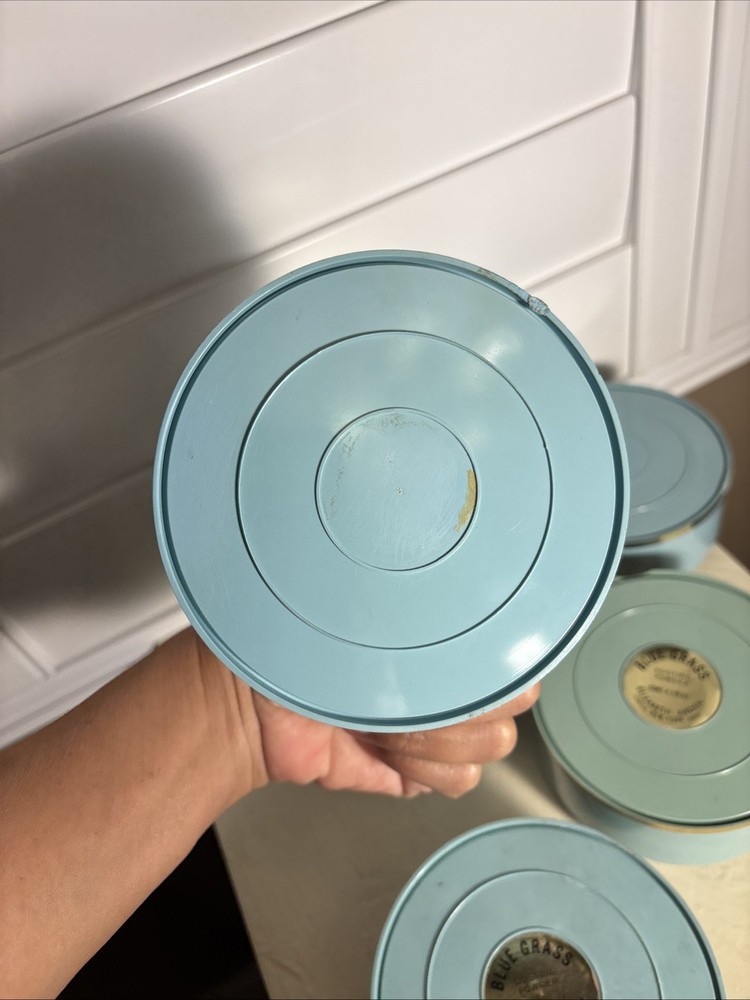 5 Five Elizabeth Arden Blue Grass Dusting Powder Empty Container 1934 Plastic