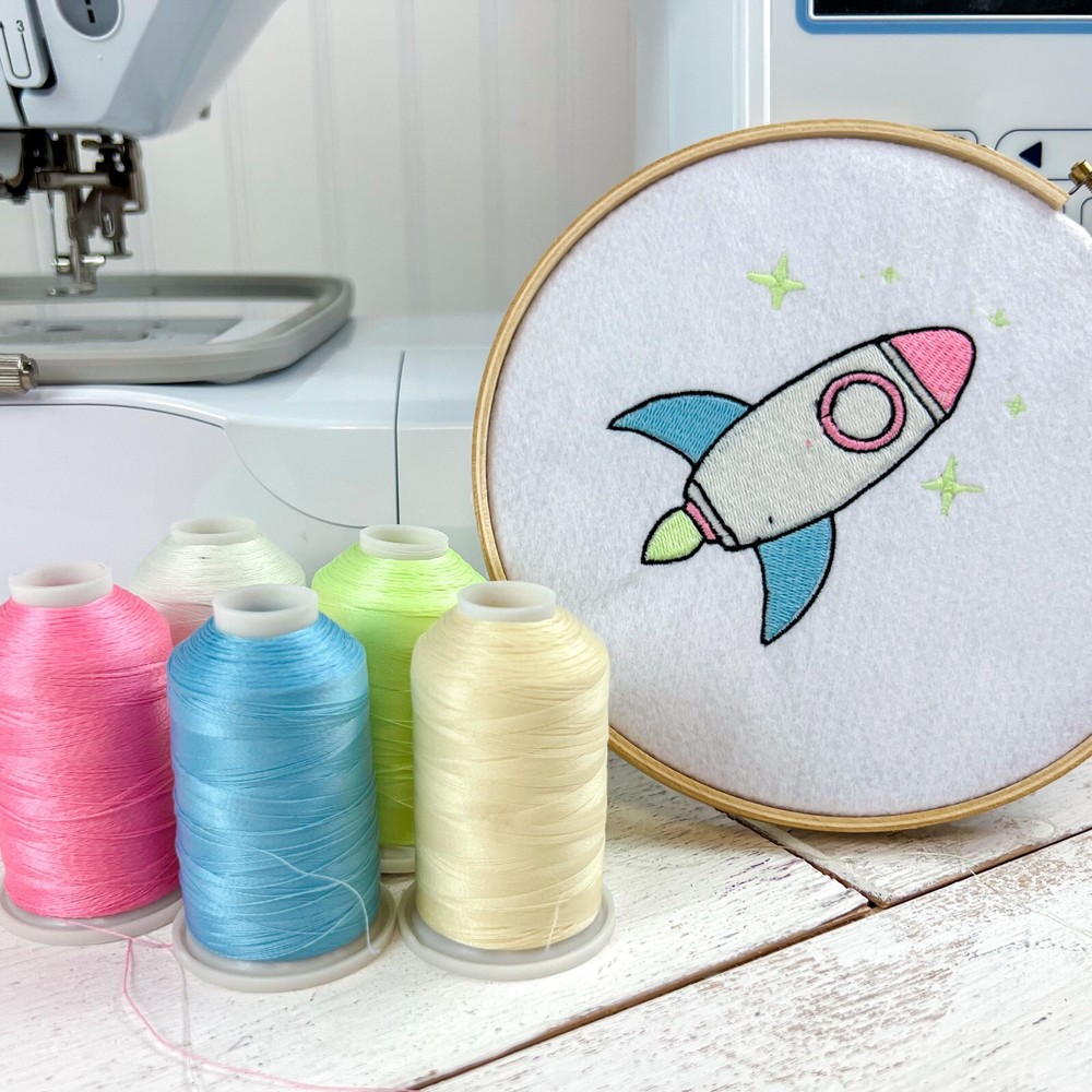 Glow in the Dark Machine Embroidery Thread - 8 Colors Available