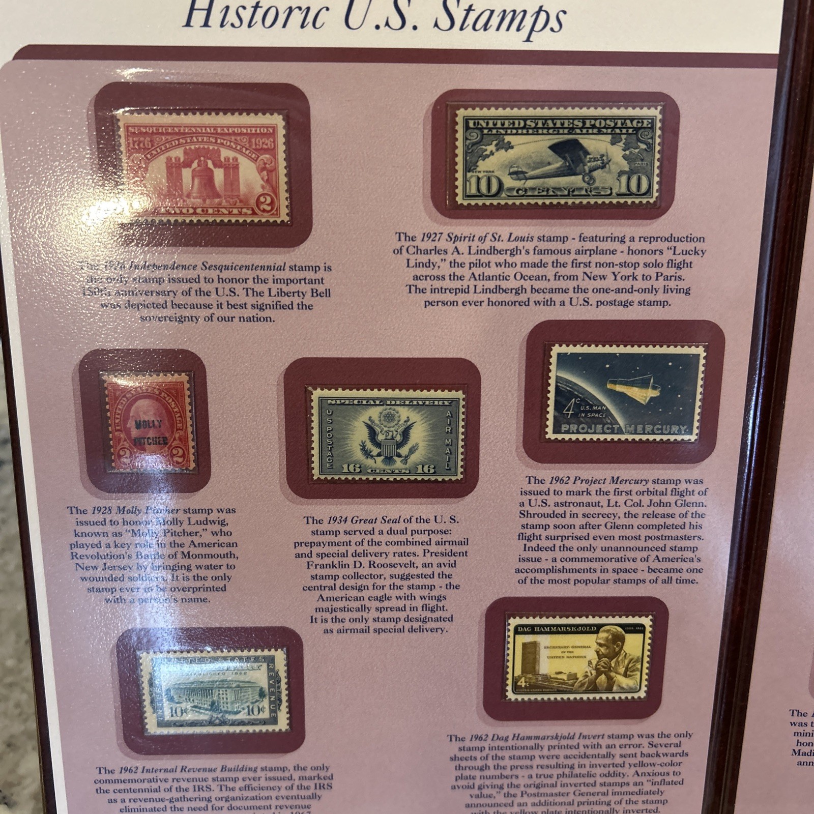 One of a Kind - Historic U.S. Stamps Postal Commemorative Society Binder