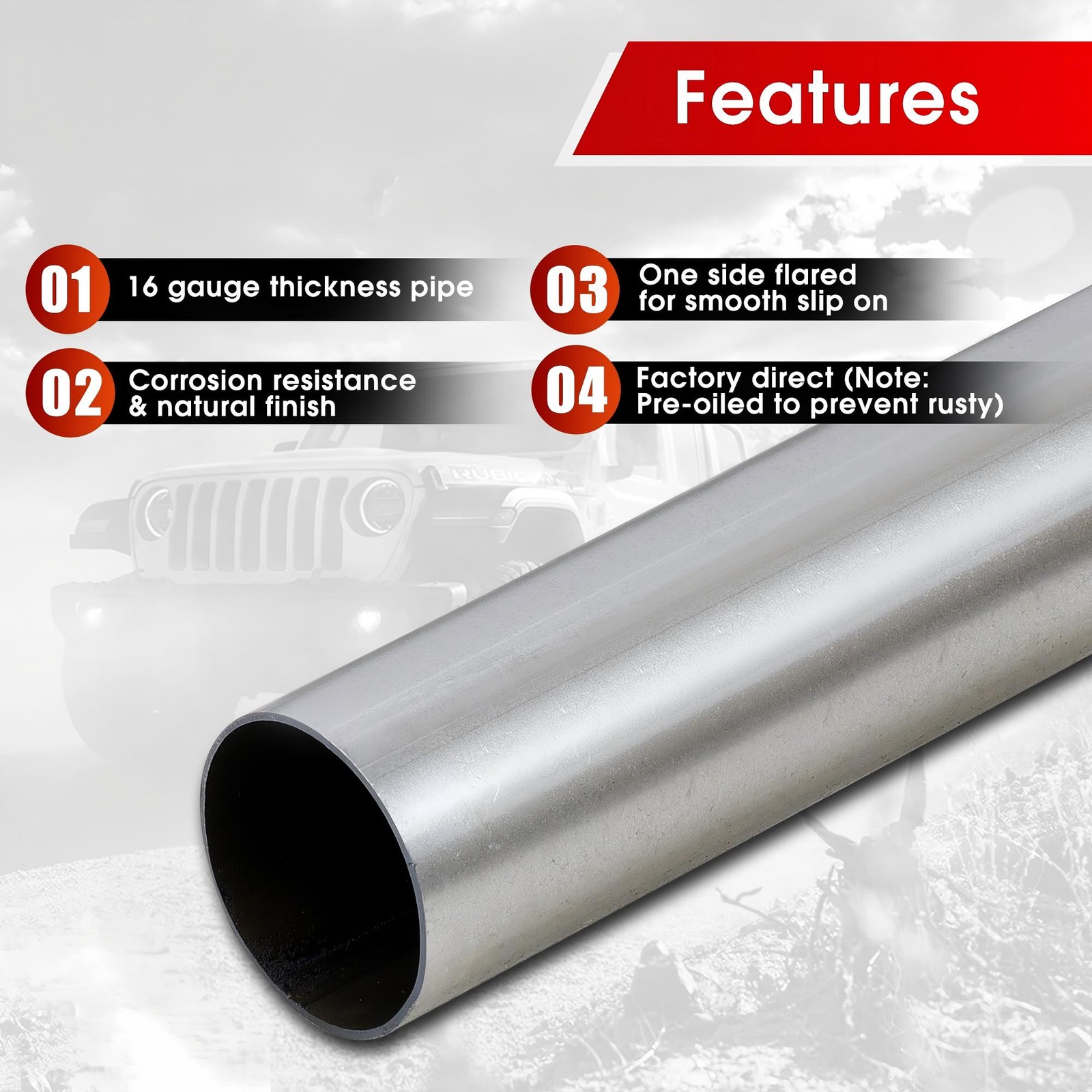 3" Inch 76mm Stainless Steel Exhaust Pipe Piping Mandrel Straight U Bend Kit