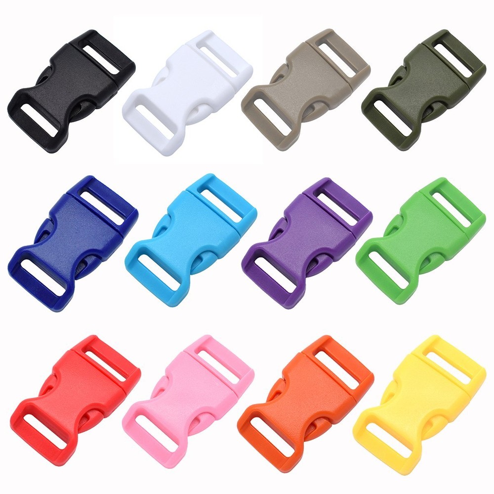 12 Colors Curved 5/8 Side Release Plastic Buckles 60 Pack