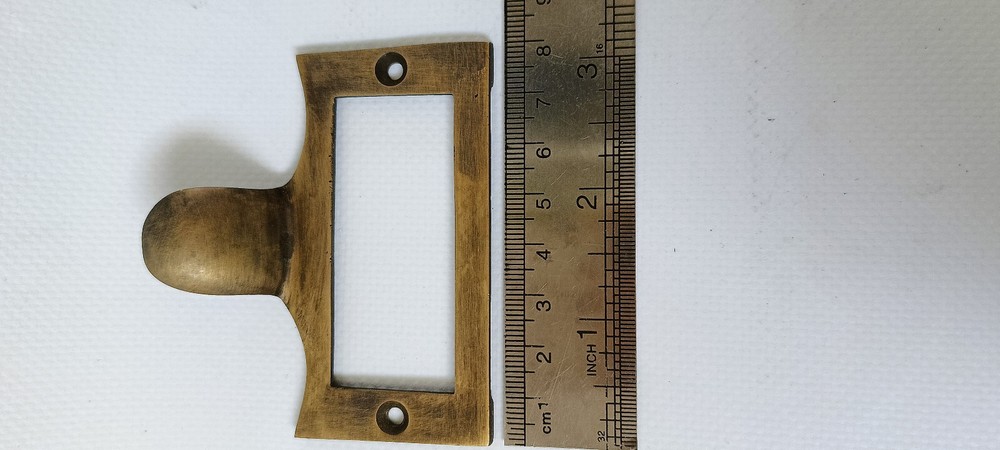 solid brass Small card frame holder Square pull finger Solid Brass 6 cm Knob