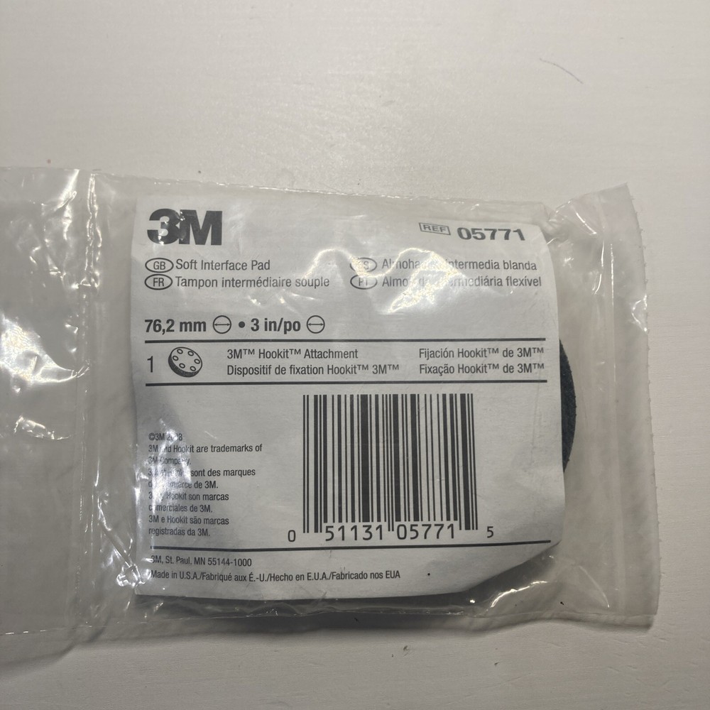 3M™ 05771 Interface Pad, 3 in Dia, Hook and Loop Attachment
