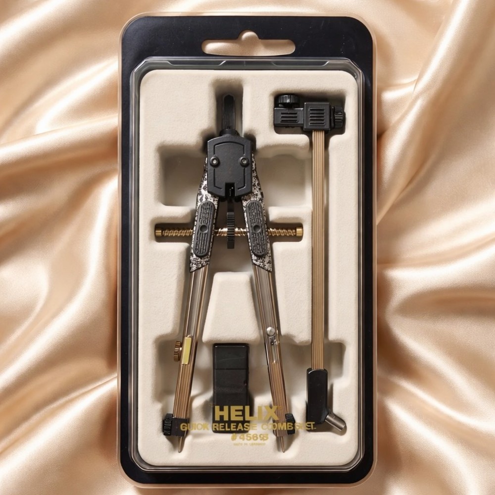 New Helix Model 45619 Drafting Compass Quick Release Combo Set Made in Germany