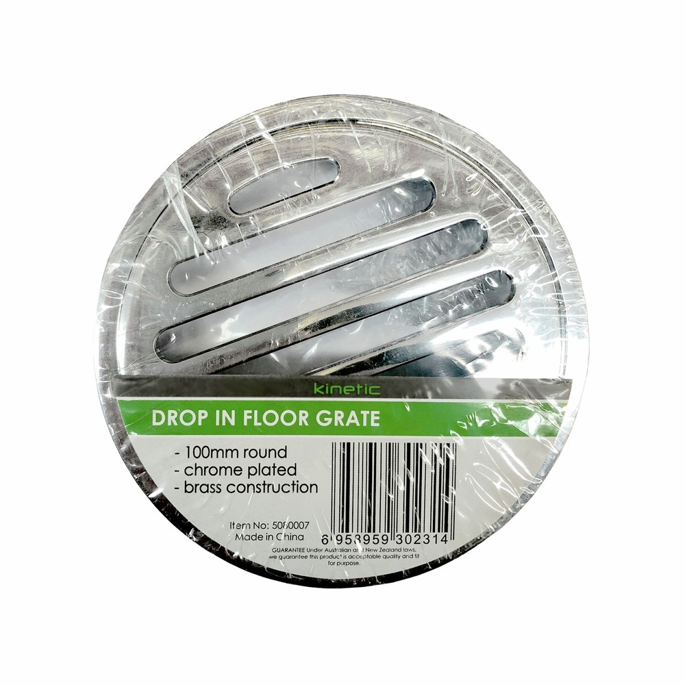 Kinetic 100mm Chrome Plated Round Floor Grate
