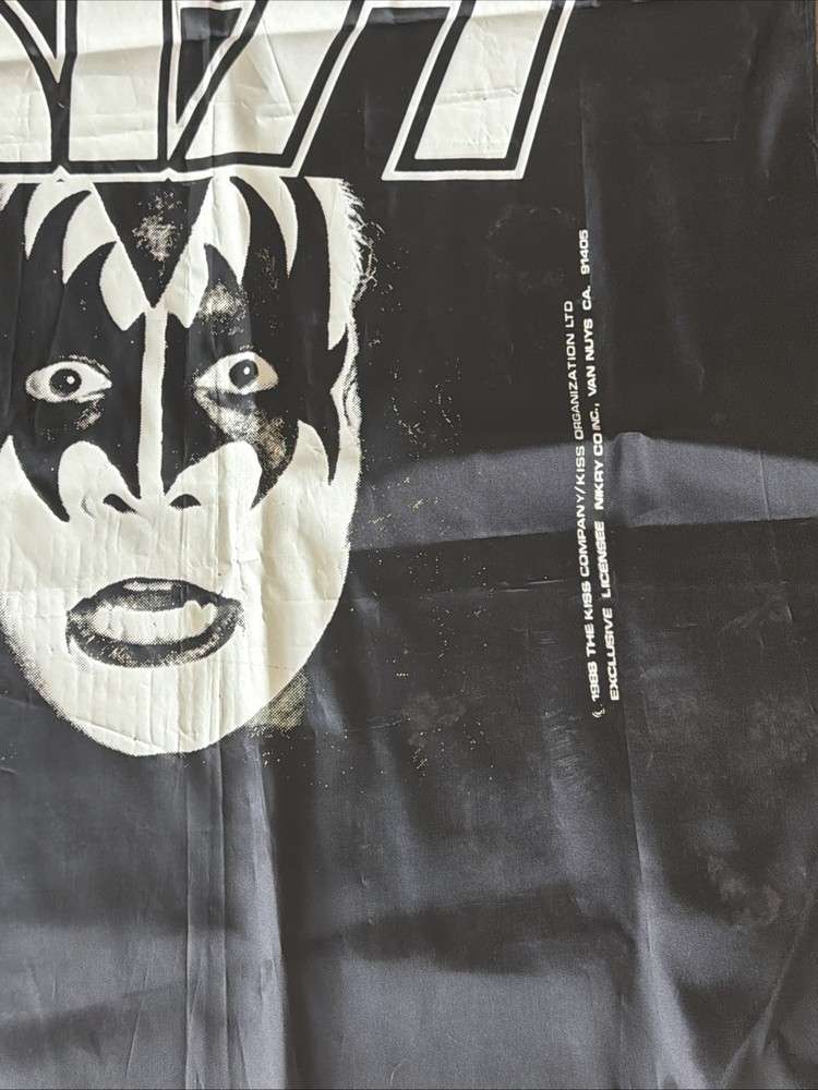 Vintage KISS Banner 1988 Licensed Silky Door Tapestry Nikry Dynasty