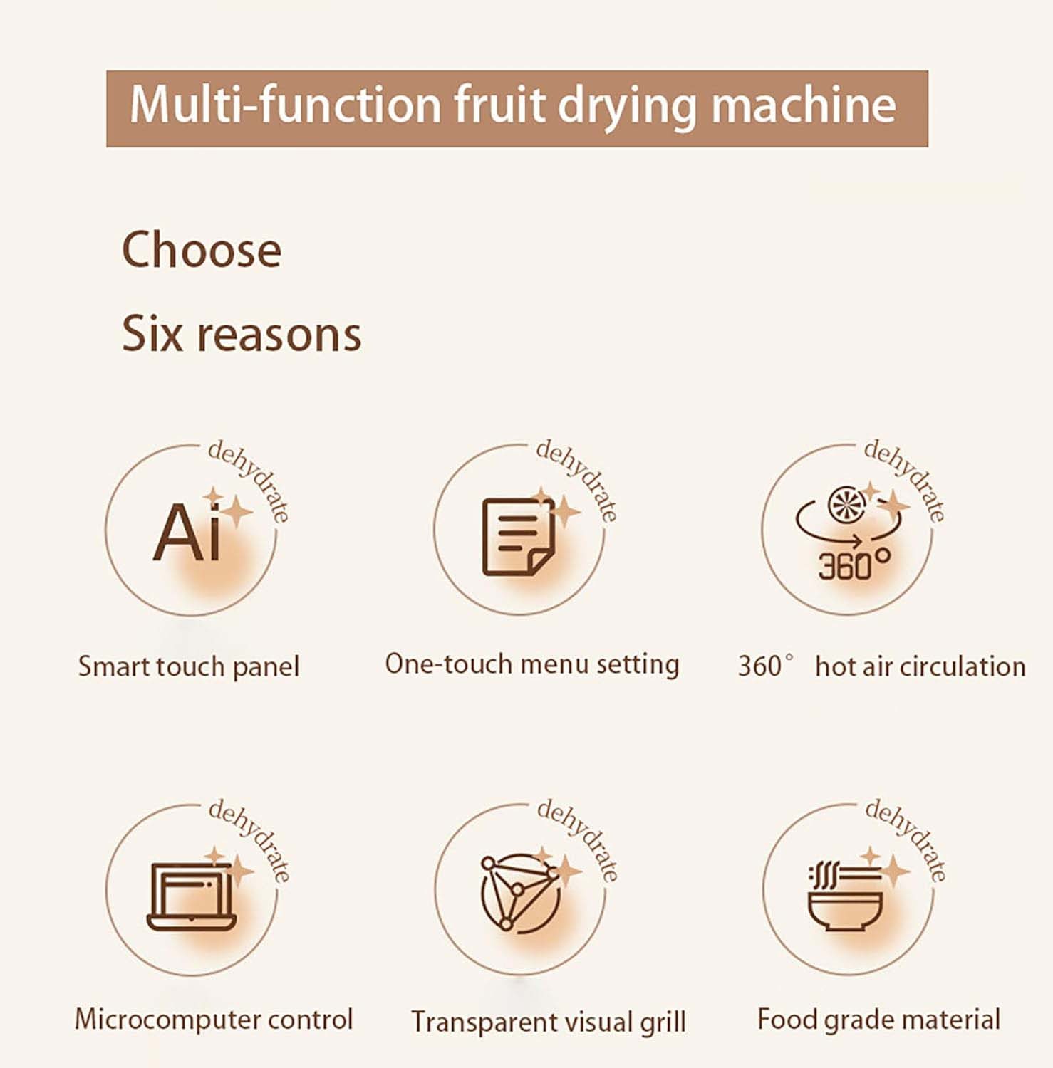 5 Trays Electric Food Dehydrator Commercial Fruit Jerky Beef Meat Dryer Machine