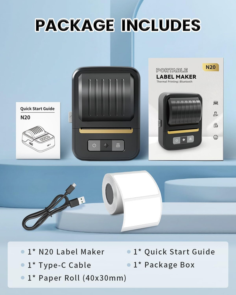 Label Makers, Label Maker Machine with Tape, Bluetooth Label Maker, Portable The