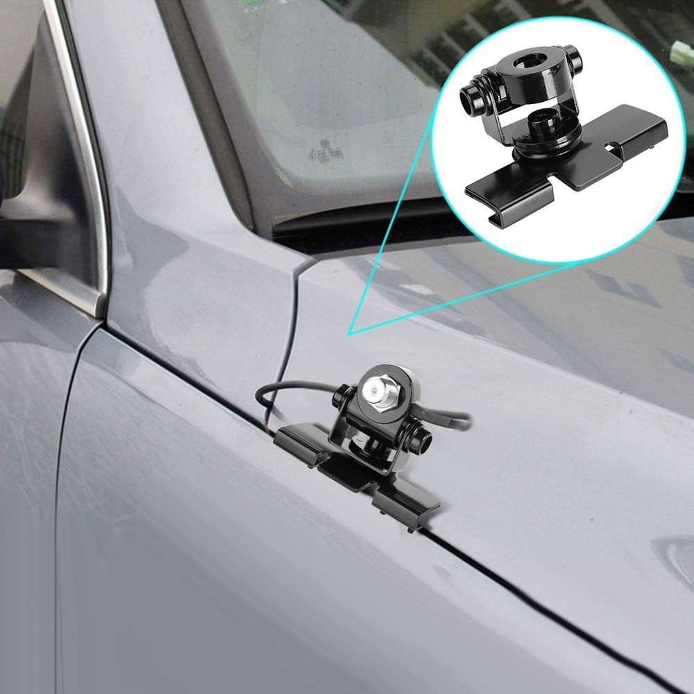 Black Antenna Mount Bracket with No Drill Installation and Adjustable Flexibi...