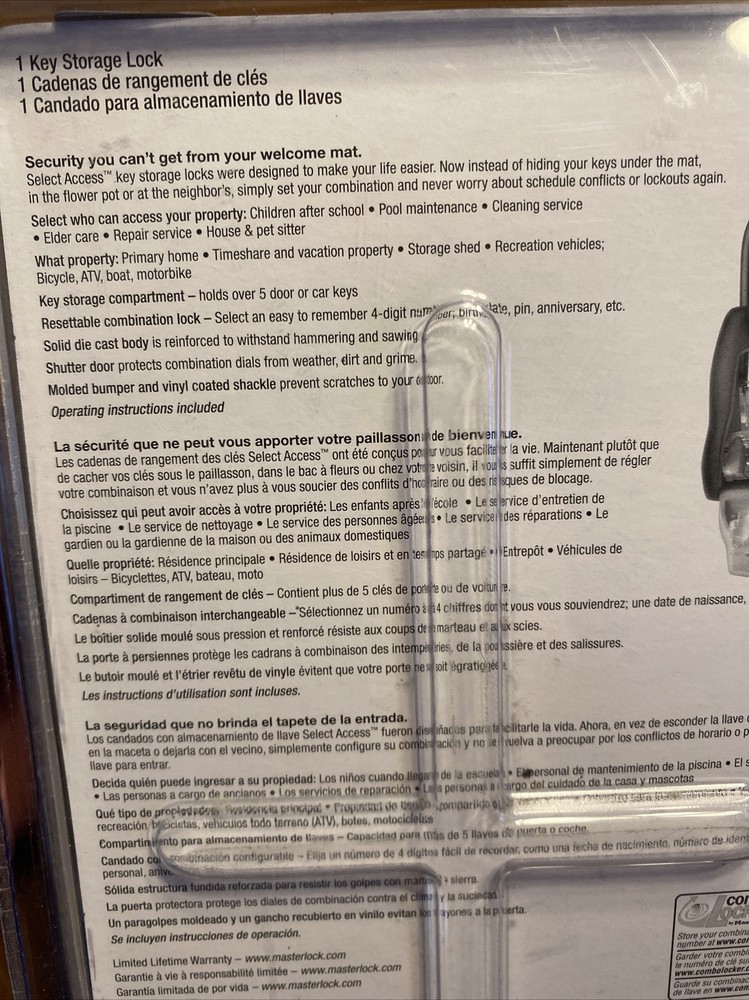 NOS Master Lock 5400D Select Access Combination Safe Spare Keys Storage 2007 B4