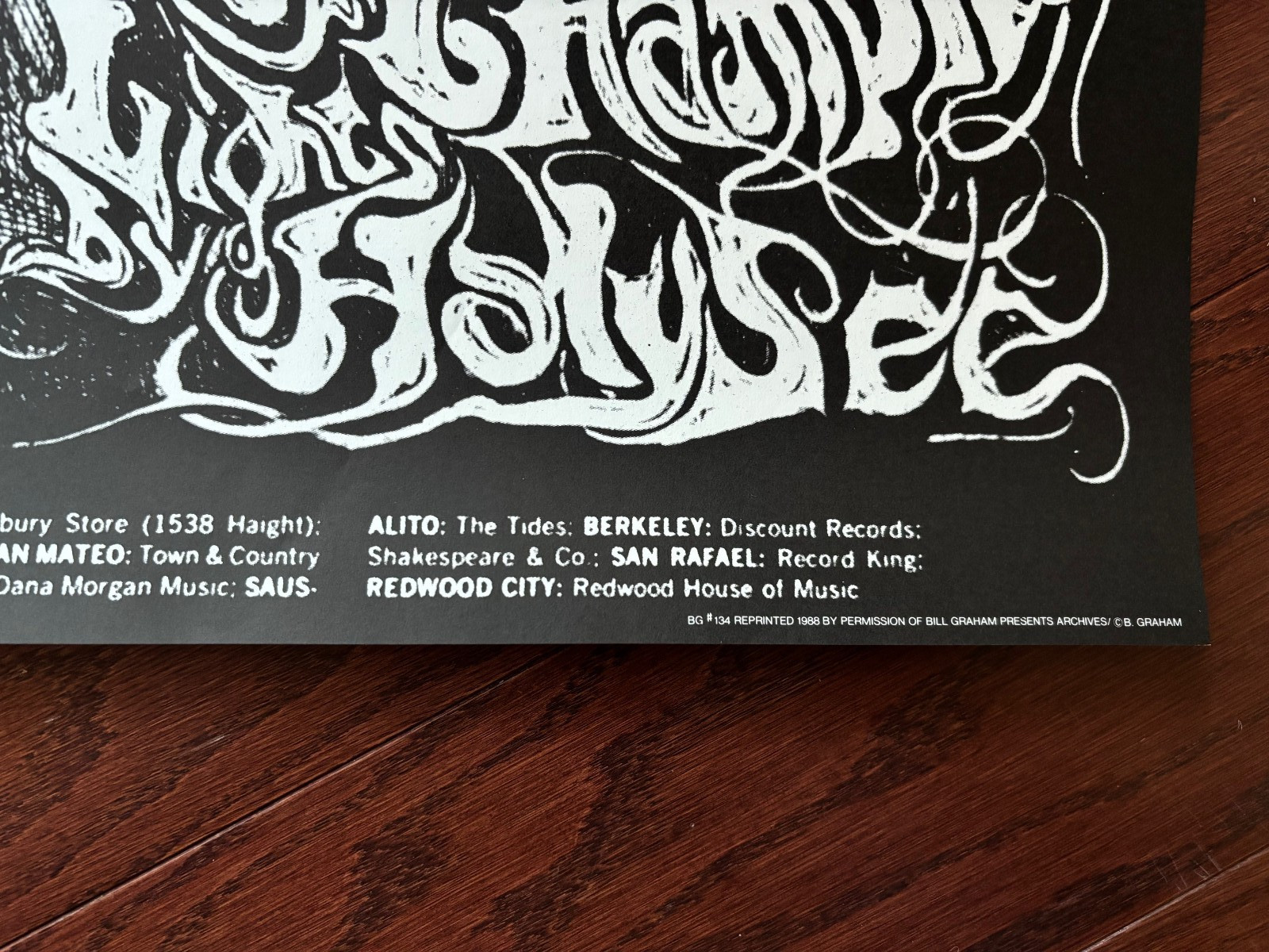 '68 Lee Conklin Grateful Dead Santana Bill Graham Fillmore Poster BG 134 Variant