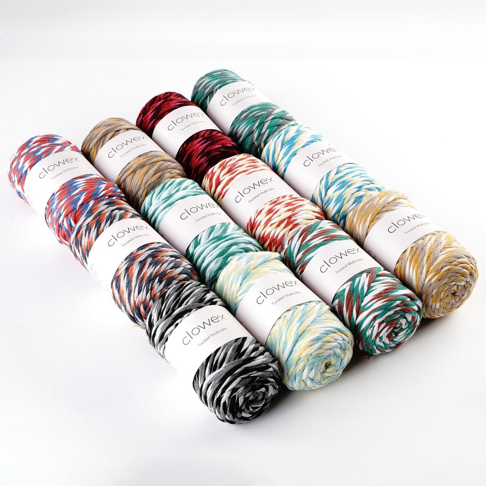 5mm Multicolored Cotton Combed Macrame String Rainbow Soft Variegated TM01