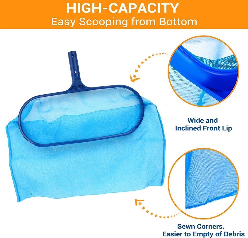 2pcs Pool Leaf Skimmer Surface Net Plastic Handle Swimming Pool Spa w/Magnet