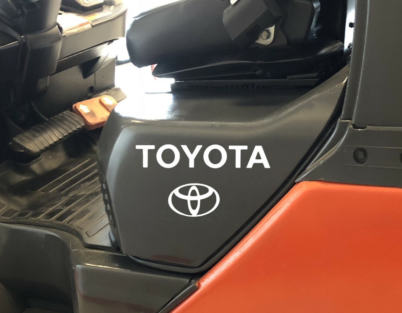 Forklift Decal Complete Toyota forklift decal kit with safety decals White