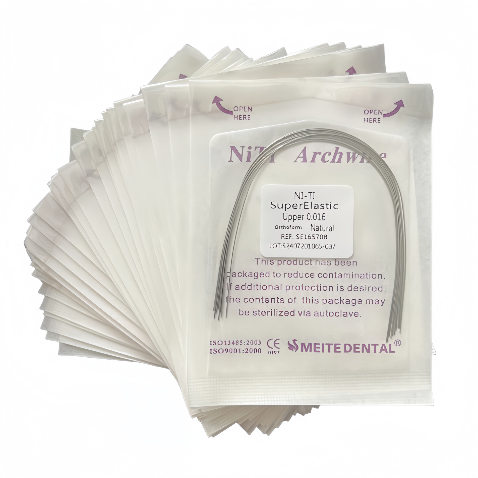 Dental Orthodontic Arch Wire Super Elastic Niti Round Rectangular Natural Form