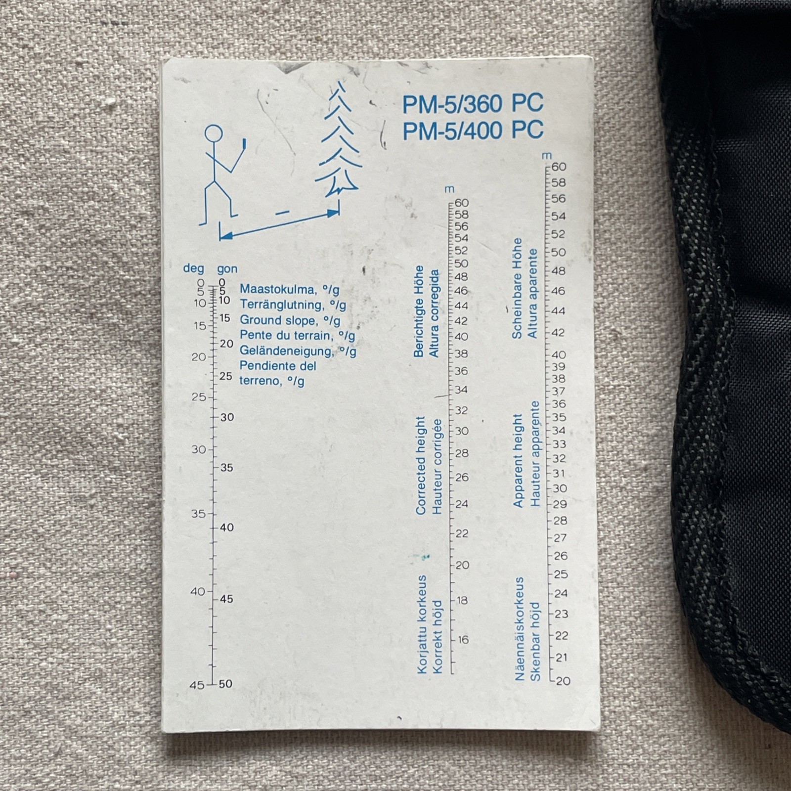 Suunto PM-5/360 PC Clinometer w/ Case Manual Instructions