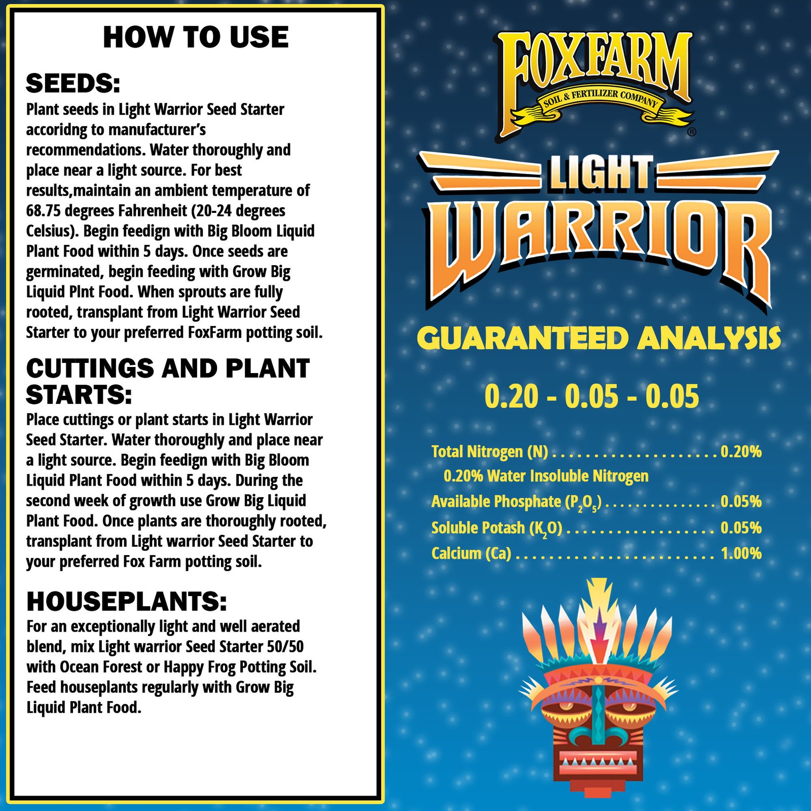 FoxFarm Light Warrior Seed Starter Growing Medium, 12qt