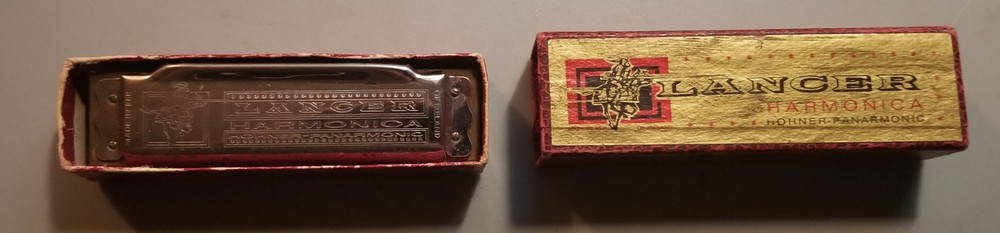 Vintage Lancer Harmonica Hohner Slide Box Paper