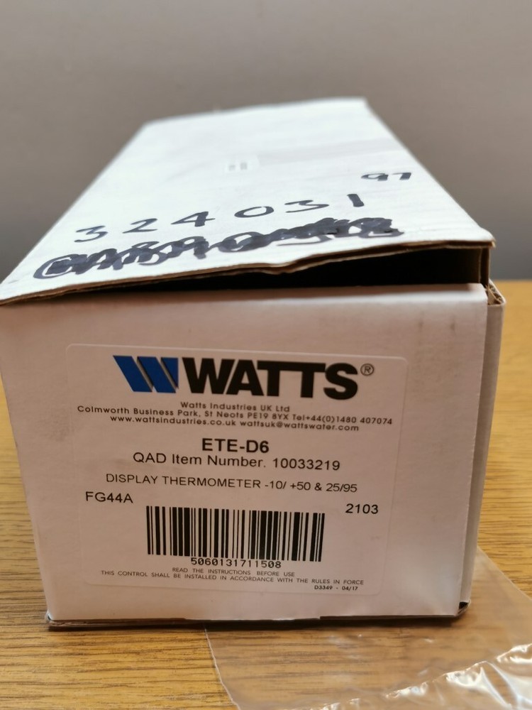 WATTS ETE-D6 STAND ALONE Display THERMOMETER
