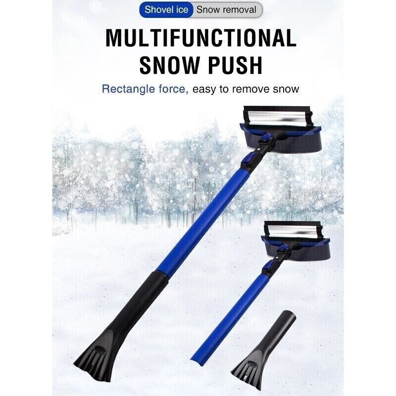 CarCarez 3-IN-1 Snow Brush with Ice Scraper Extendable for Car SUV Foam Grip