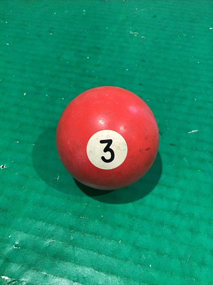 VTG Replacement Billiard Pool Ball 2 1/4" Diameter Number 3 Red Solid  (B)