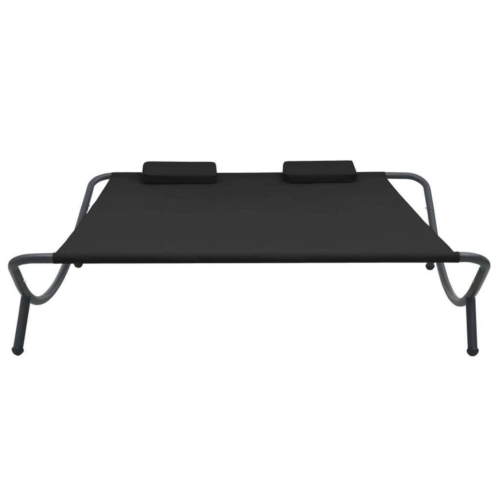 Patio Lounge Bed Fabric Black