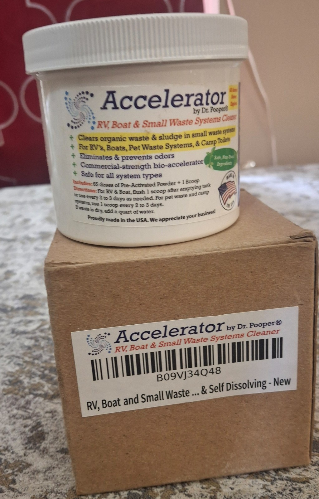 Accelerator by Dr Pooper RV Boat Camp Toilet Waste System Cleaner 65 Dose Powder