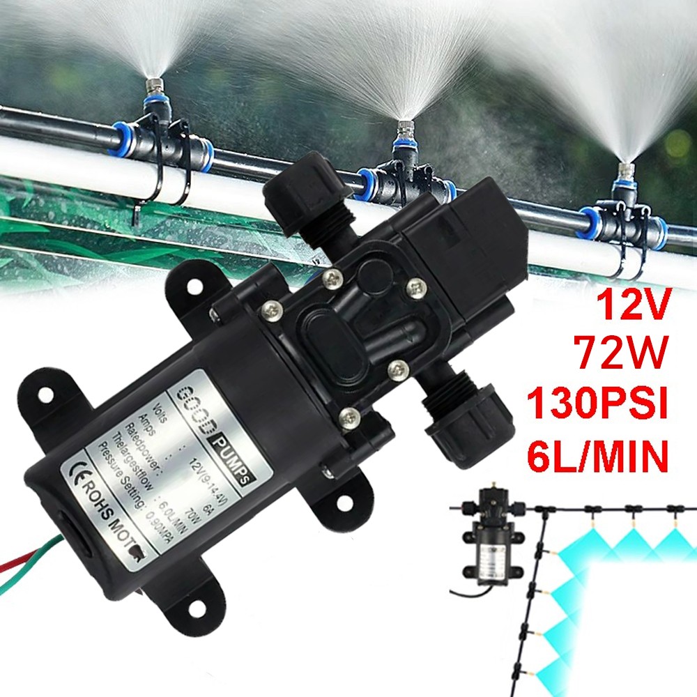 12V Water Pump 130PSI Self Priming Diaphragm High Pressure Automatic Switch