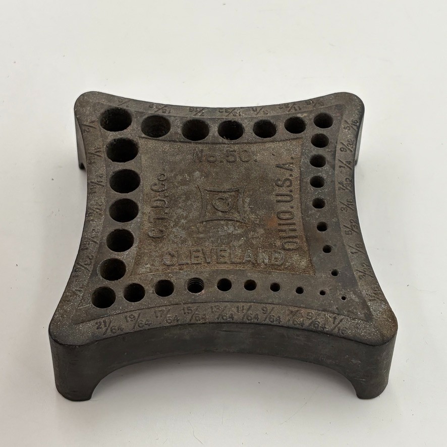 Vintage Cleveland C.T.D. Co No 50 Twist Drill Bit Holder Index - Ohio USA