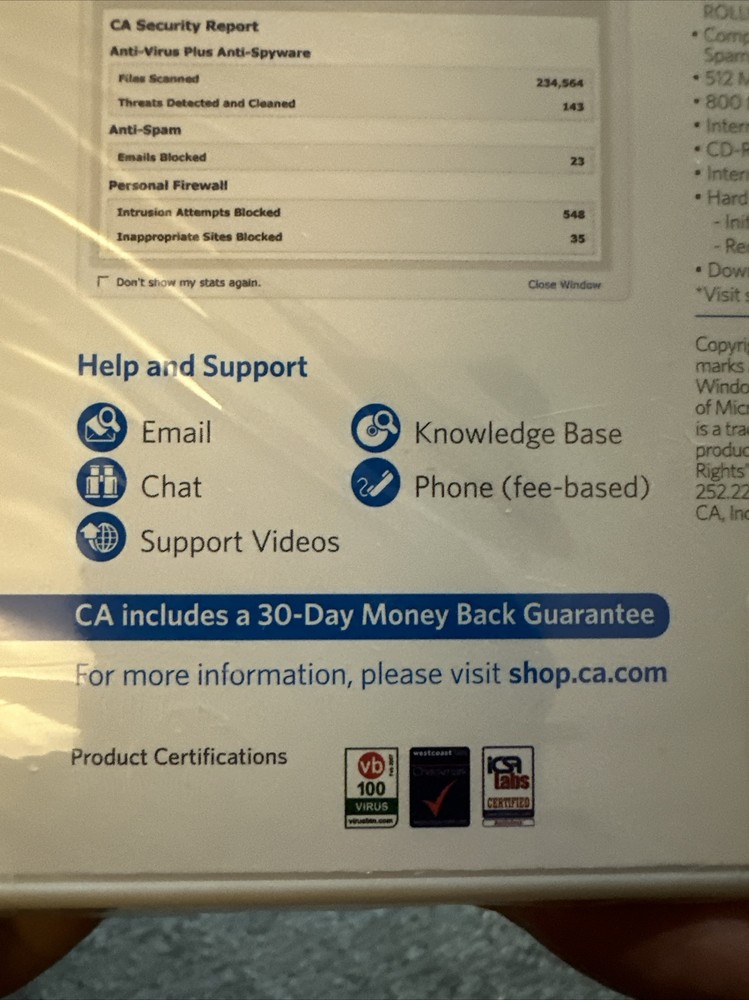 CA Internet Security Suite 2009 Computer Associates- Comprehensive Security/Data