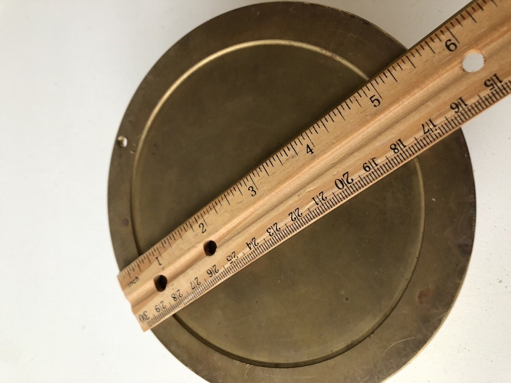 Vintage Solid Brass Marine Bulkhead Casing for Barometer