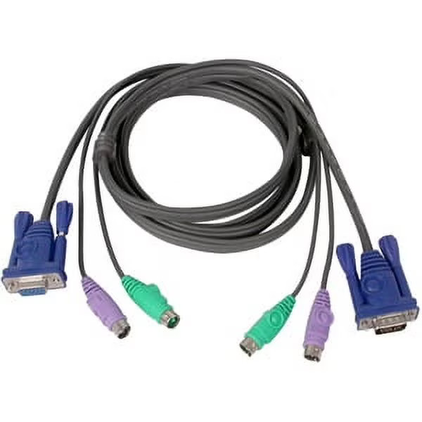 Iogear Micro-Lite Bonded All-in-One PS/2 KVM Cable, 10ft