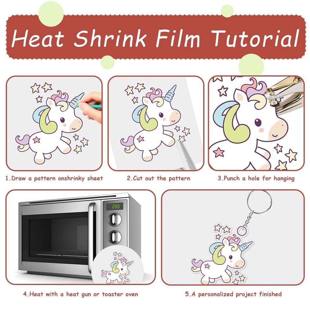 25PCS Shrinky Dink Sheets,Shrink Plastic Sheets for Crafts,Shrinky Plastic fo...
