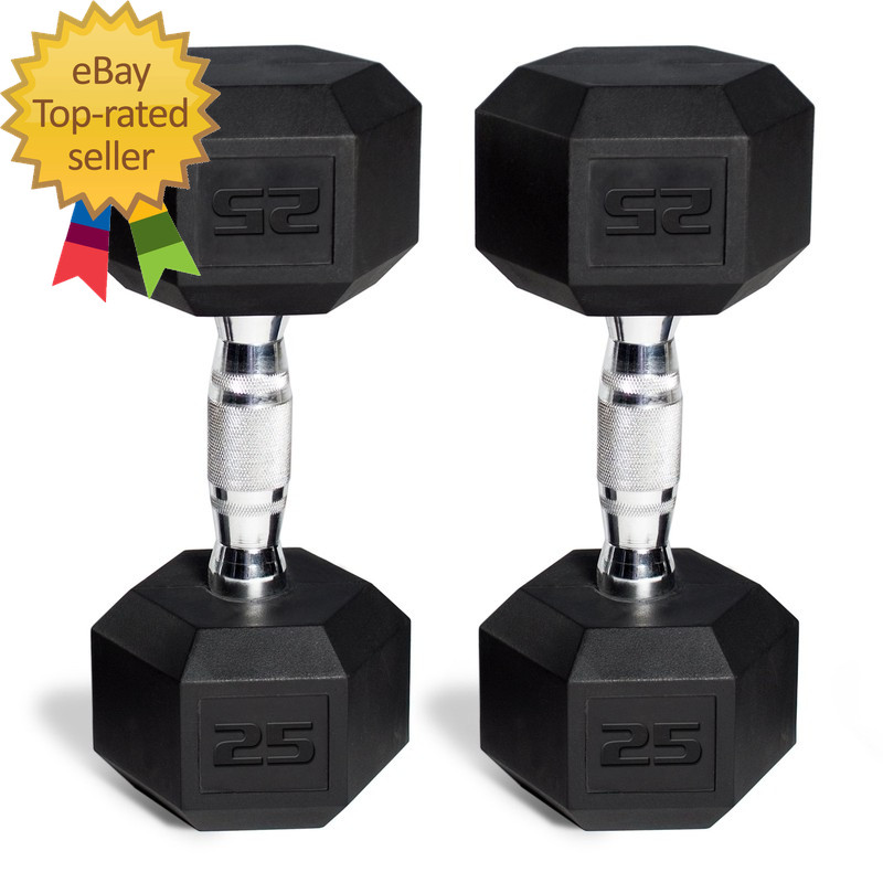 150Lb Rubber Hex Dumbbell Set