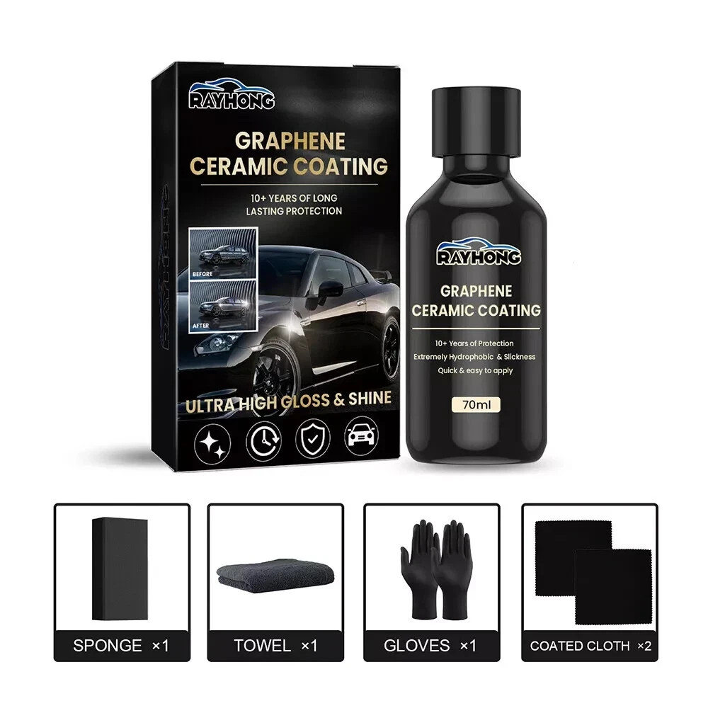 Car Graphene Ceramic Coating Kit, 70ml Car Paint Protect Ceramic Coating Agent