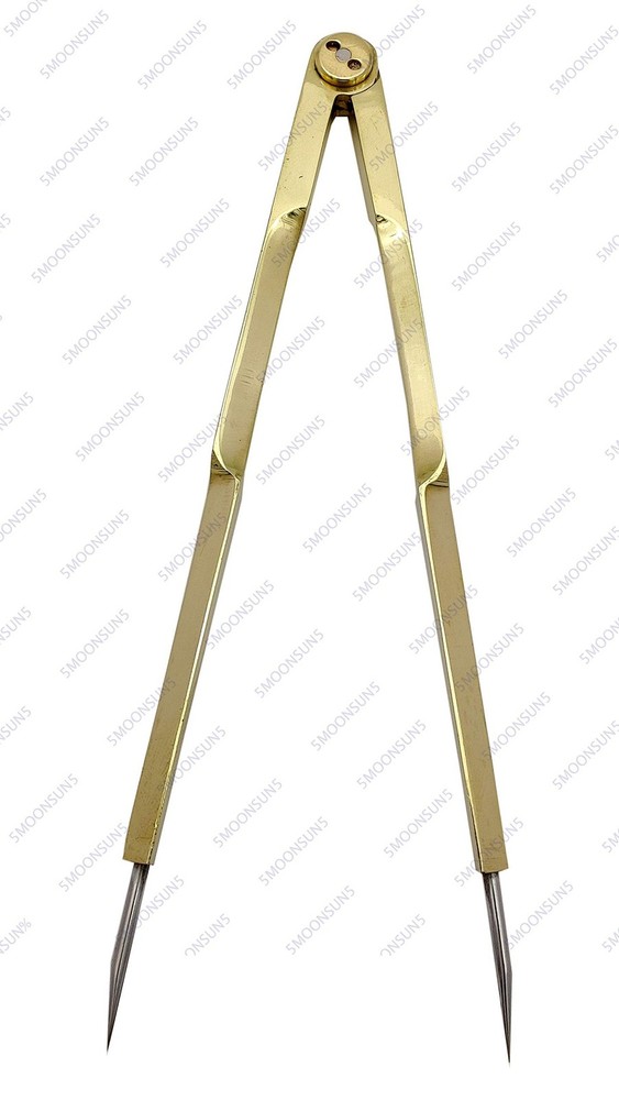 Vintage Navigation Straight Pattern Artist Divider Solid Brass Drawing Tool P...