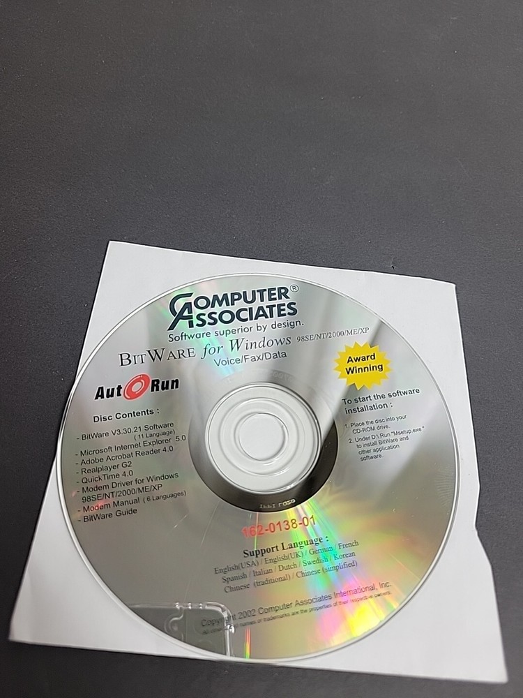 Bitware V3.30.21 Software For Windows Voice Fax Data CD-Rom Disc Only