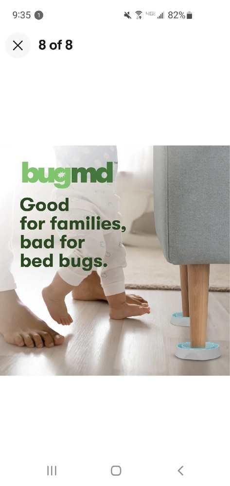 BugMD Bed Bug Blocker (4-Pack) - Bed Bug Trap ~ Bed Bug Catcher ~ Insect Trap