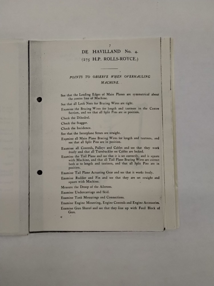 DeHavilland No. 4 (275 H.P. Rolls-Royce) Rigging Notes-Copy