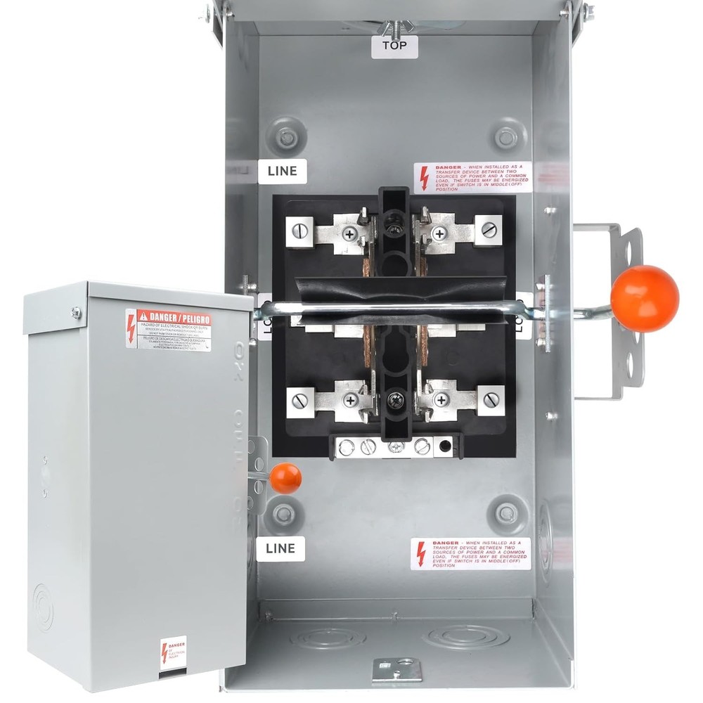 100A Generator Transfer Switch, 24000W Heavy Duty Double Throw Safety Design,...