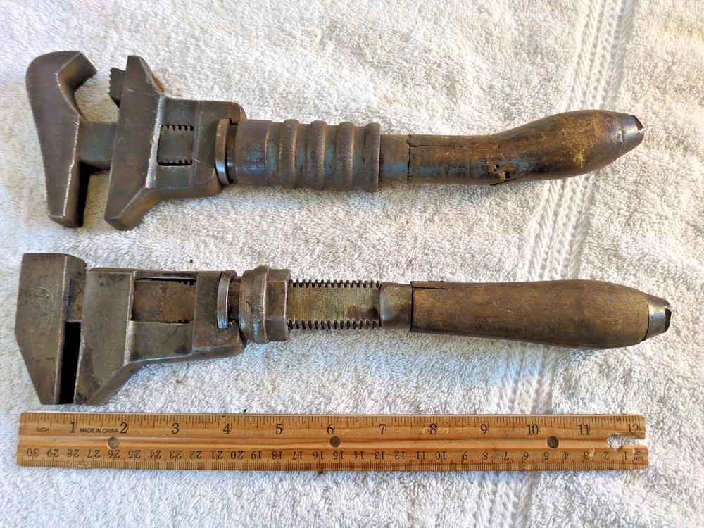 Vintage Bemis & Call Co. 12" Adjustable Monkey Pipe Wrenches