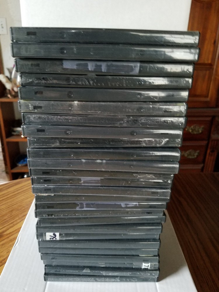 26 USED EMPTY BLACK DVD Cases
